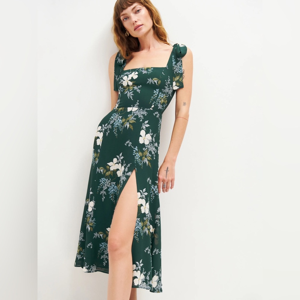 Reformation Twilight Dress Green - Size 6